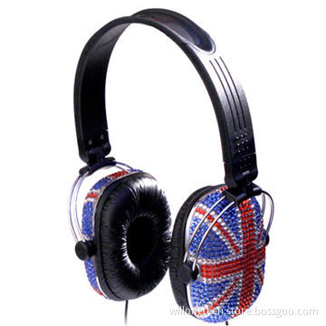 Fashionable Headset with Customized Diamond National Flag Logo